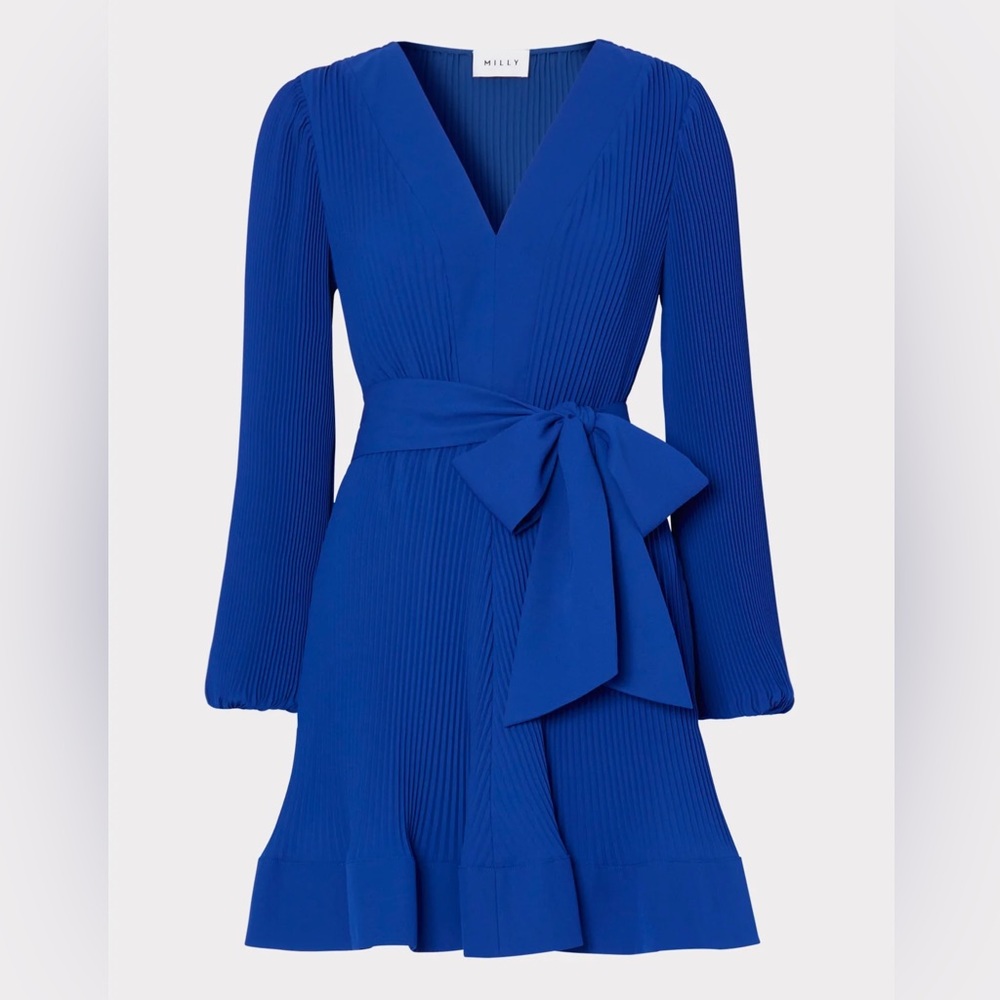 Milly Liv Pleated Dress - NEW w/tags! - Cobalt Blue -Size 12